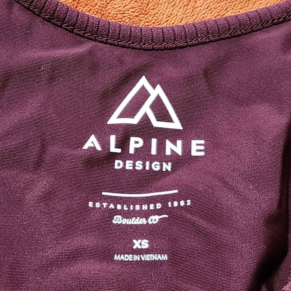 Alpine Tank Top Size XS Burgundy Color Sleeveless Removable Pads.  New - Picture 6 of 10